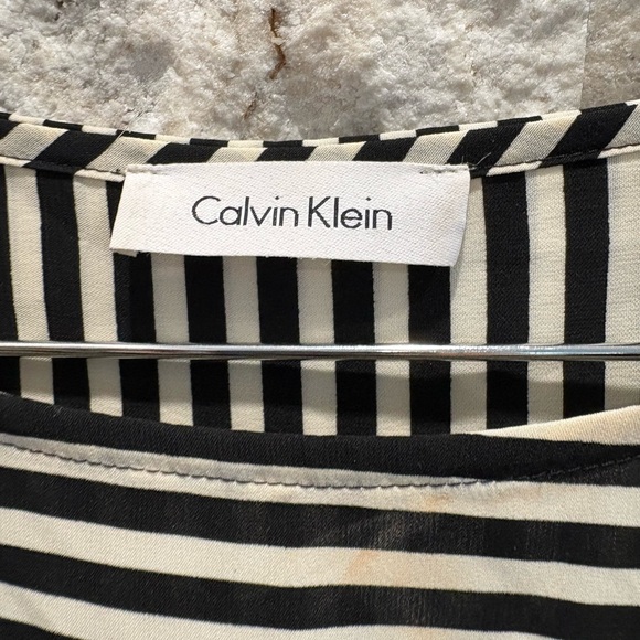 Calvin Klein Black and beige Striped Women's Top long sleeve or 3/4 sleeve sizeM - Picture 4 of 6